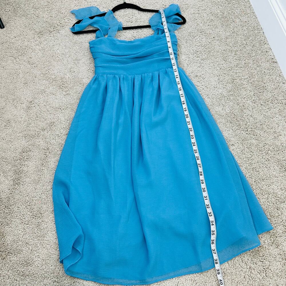 Hatch Turquoise Blue Ruffle Strap Midi Dress - Picture 13 of 13